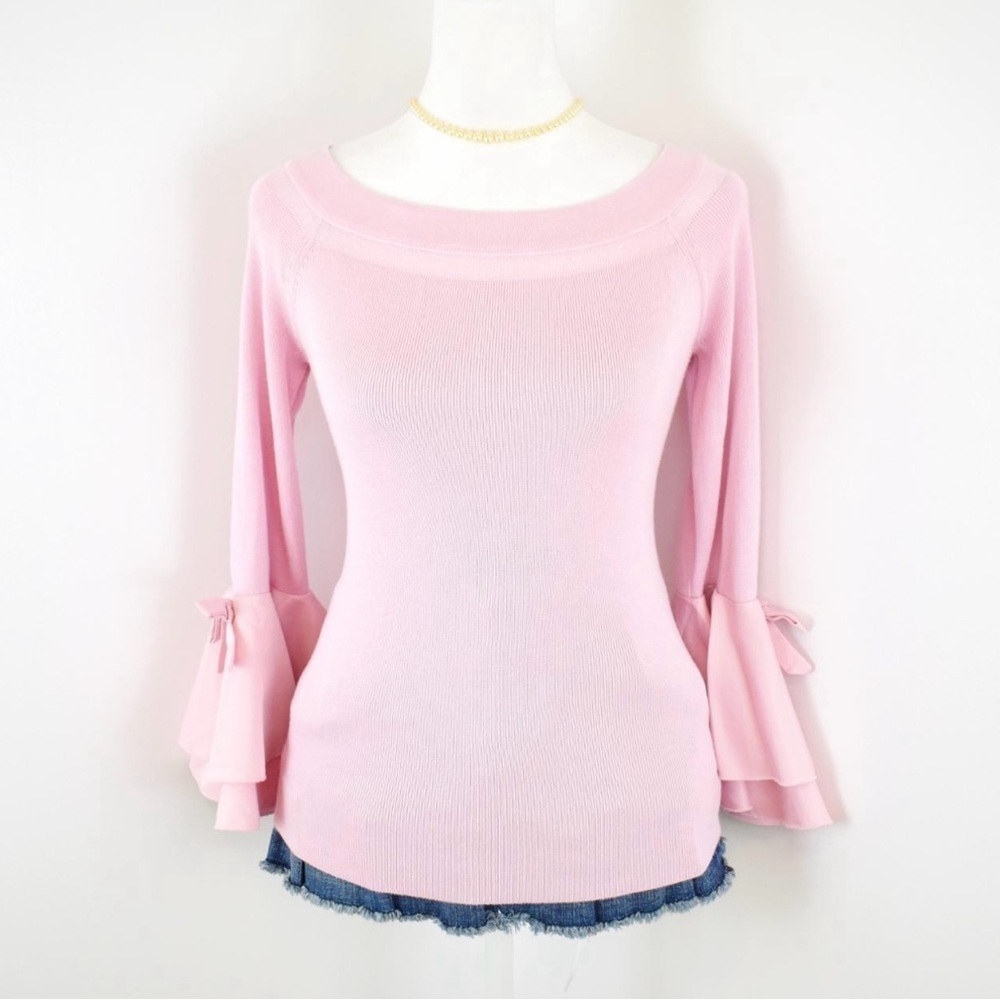 Catherine Malandrino Pink Off-the-Shoulder Sweater